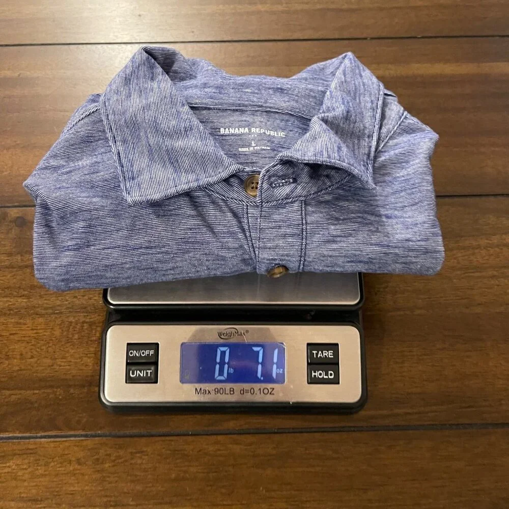 Banana Republic Men's Heathered Polo Shirt large blue